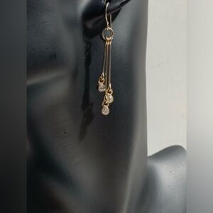 Lia Sophia stick cubic zirconia gold plated earrings with gold hooks